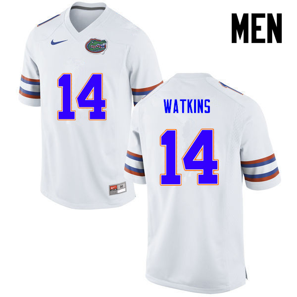 Men Florida Gators #14 Jaylen Watkins College Football Jerseys-White - Click Image to Close
